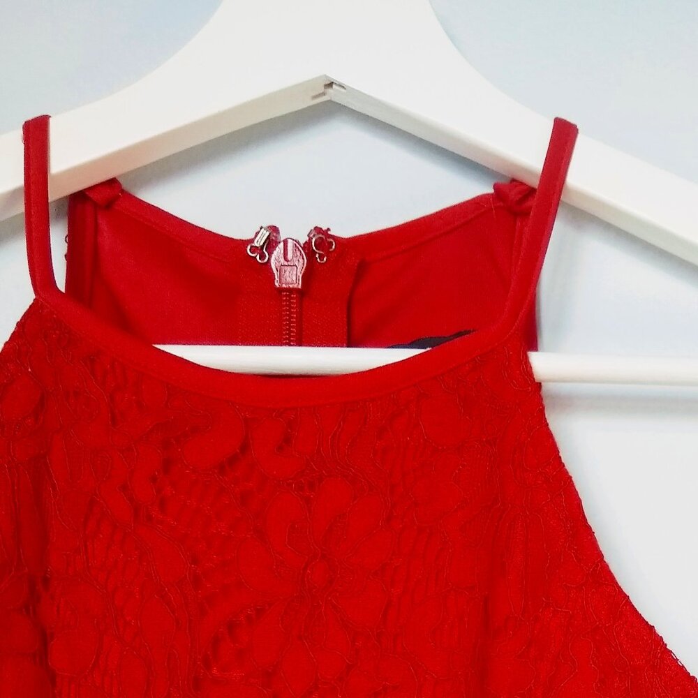 LULUS ENDLESSLY INFATUATED RED LACE MIDI DRESS - Picture 6 of 14
